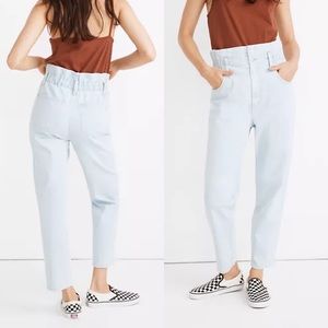 MADEWELL Paperbag Straight Leg Jeans Broomfield